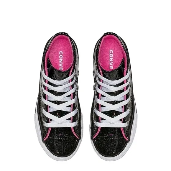 Converse CTAS Junior Kid's Black Galaxy Shimmer Sneaker Size 12 Junior