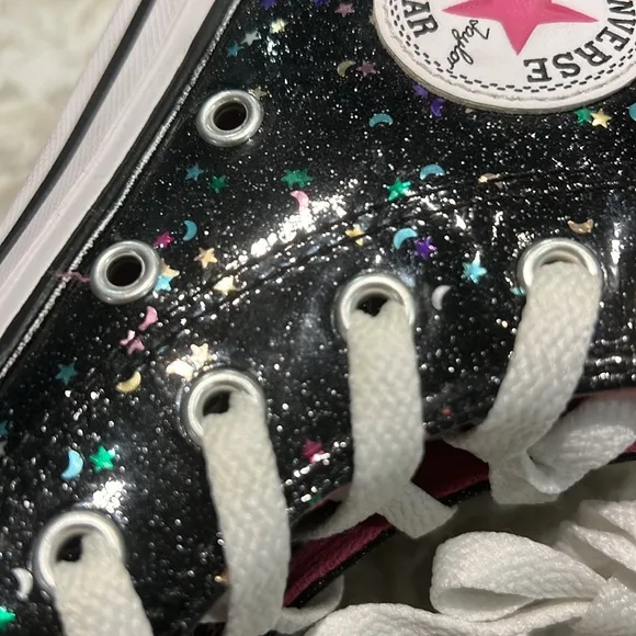 Converse CTAS Junior Kid's Black Galaxy Shimmer Sneaker Size 12 Junior