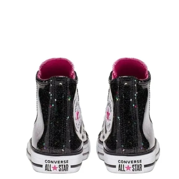 Converse CTAS Junior Kid's Black Galaxy Shimmer Sneaker Size 12 Junior
