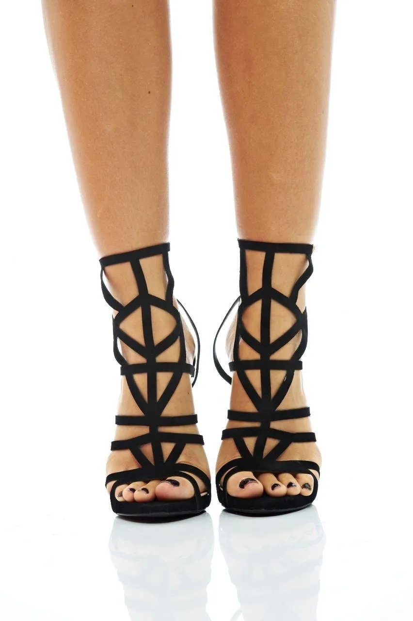 Cut Out Suede Heels