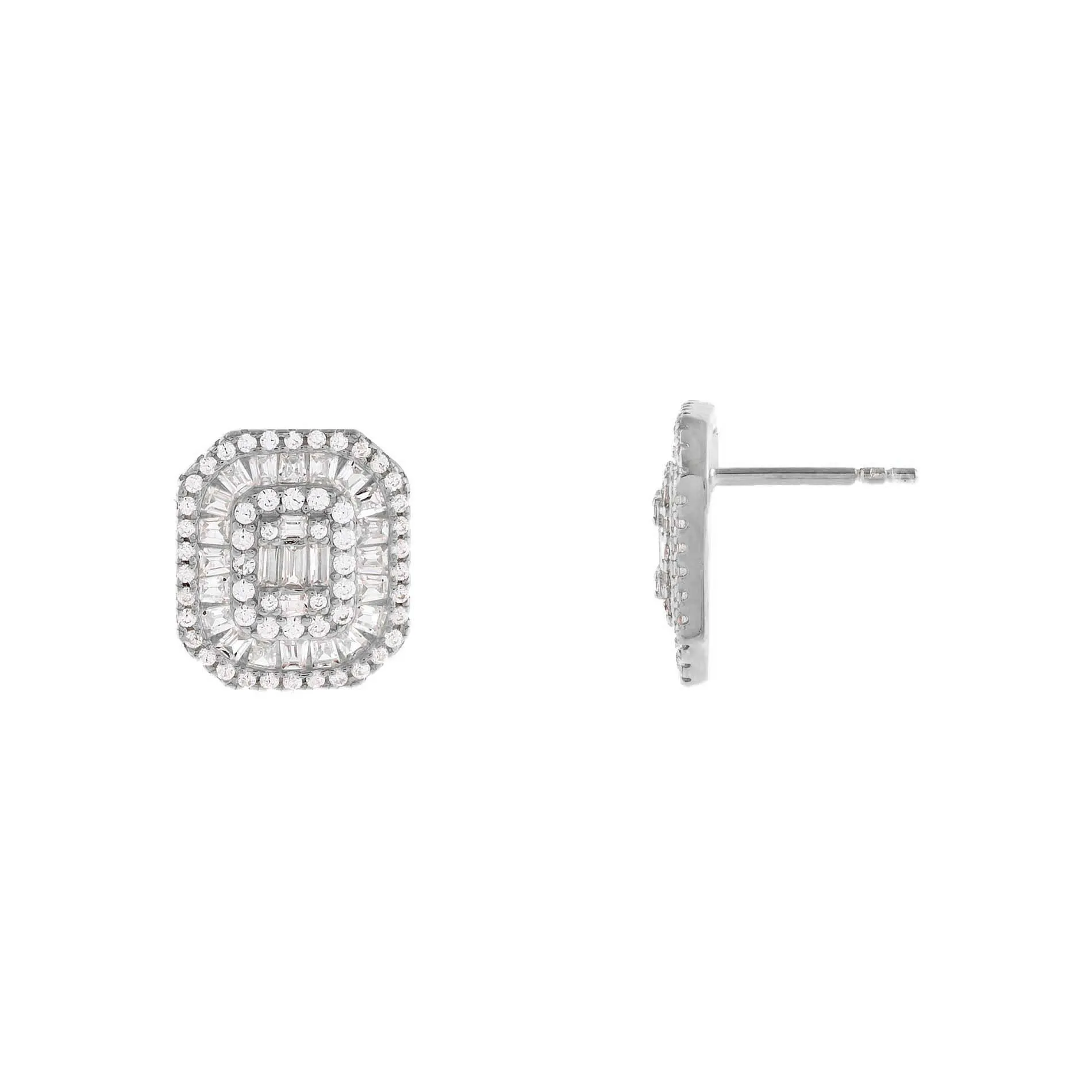 CZ Colored Illusion Stud Earring