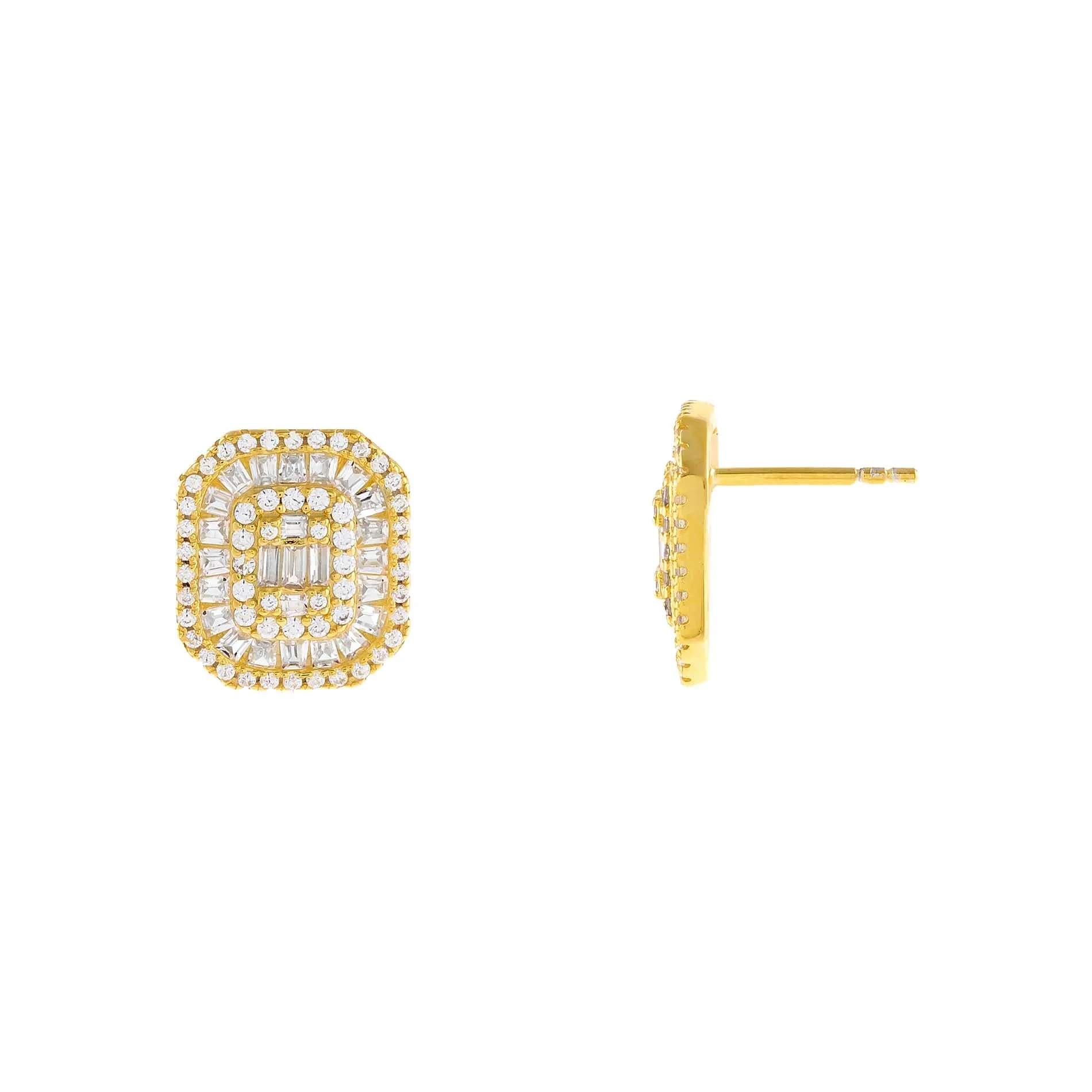 CZ Colored Illusion Stud Earring