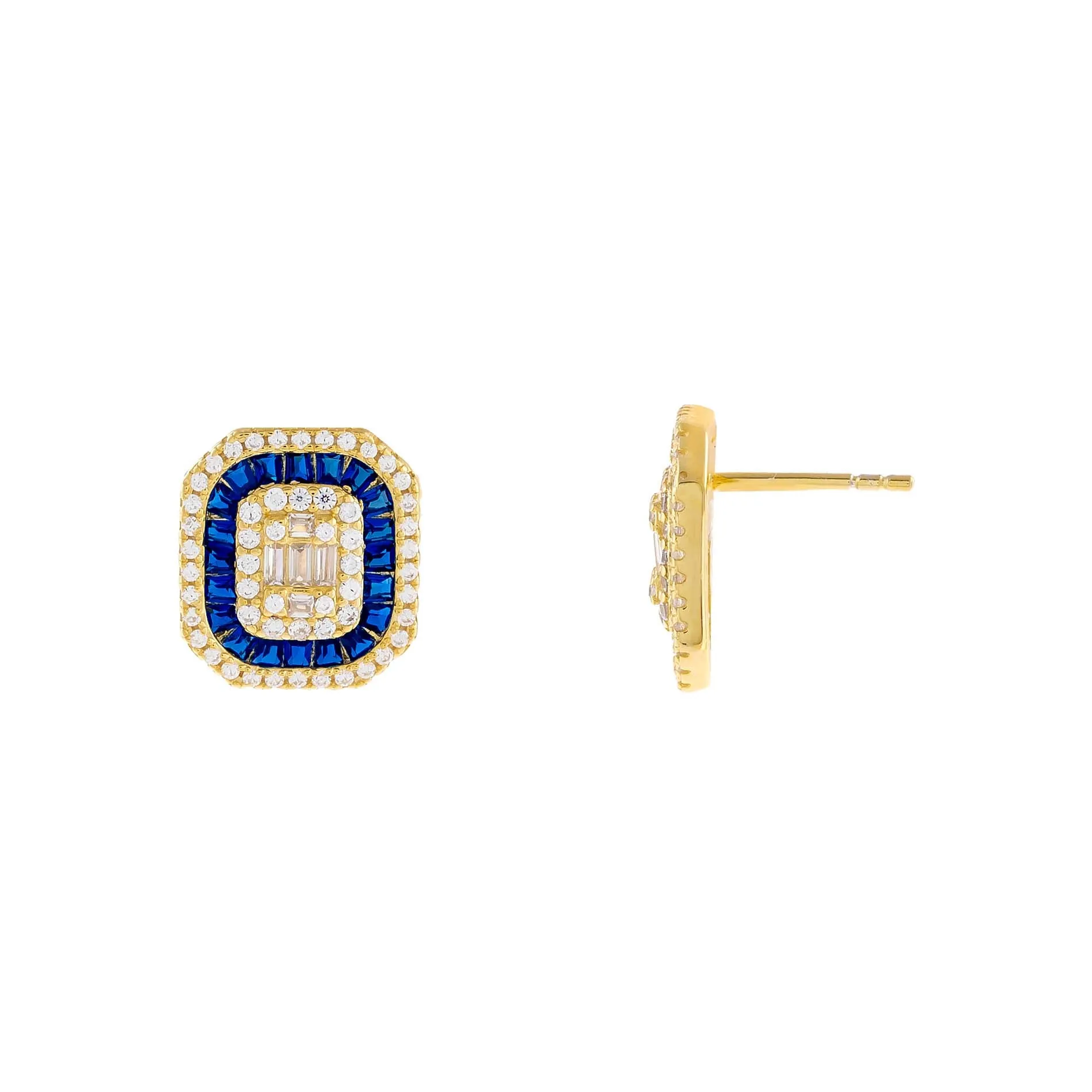 CZ Colored Illusion Stud Earring