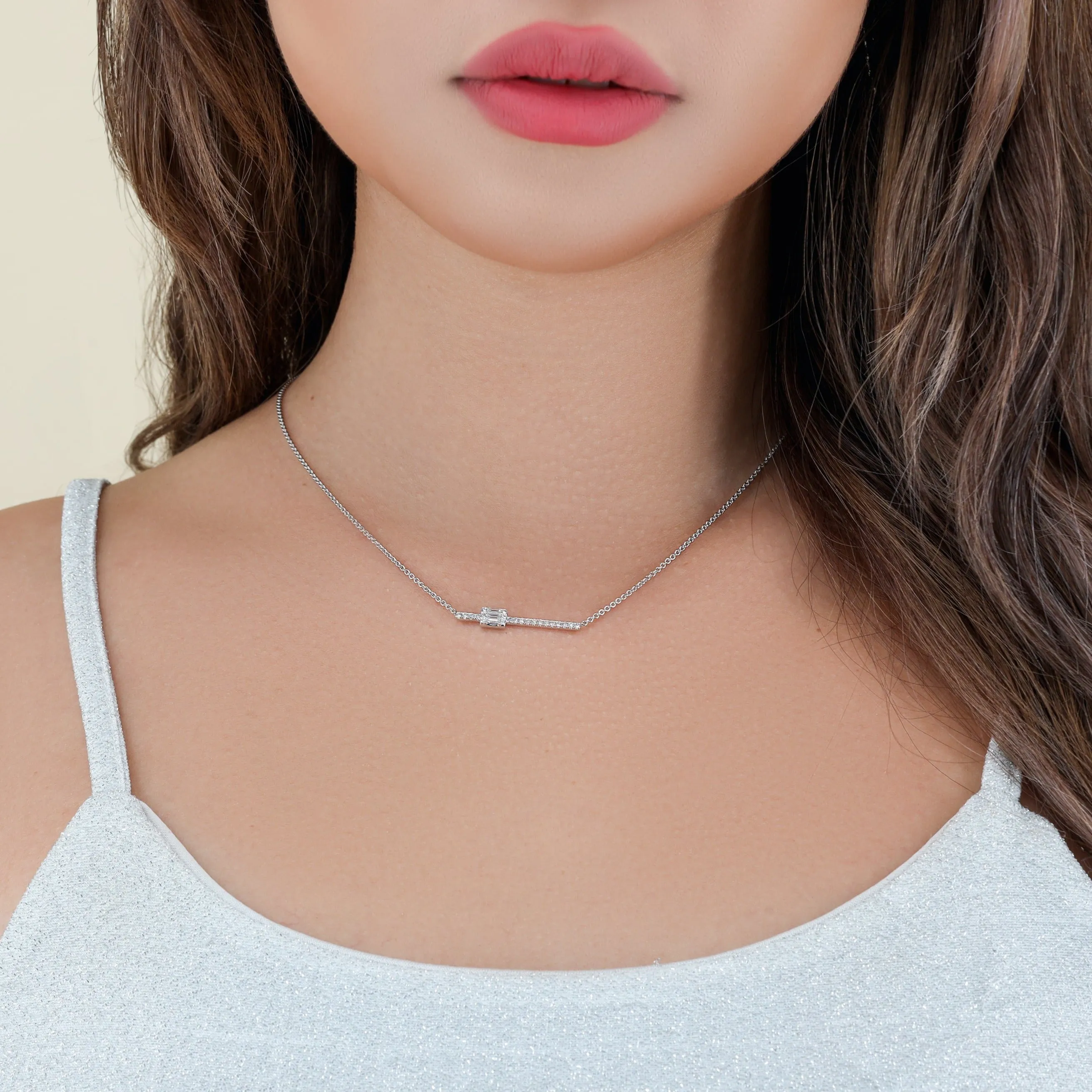 Deco Vielo Necklace, White Gold and Diamonds