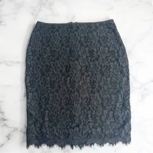 Diane von Furstenberg Black Lace Pencil Skirt