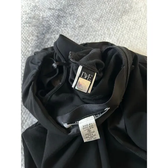 Diane Von Furstenberg Cap Sleeve Helen Midi V Neck Back Black Dress Size 6 Small