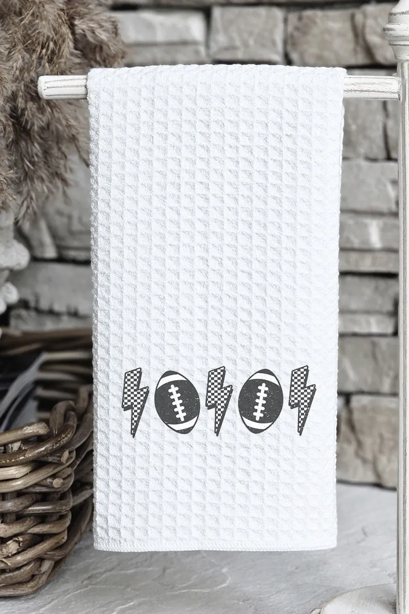Distressed Football Strikes Waffle Kitchen Towel