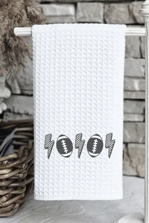 Distressed Football Strikes Waffle Kitchen Towel
