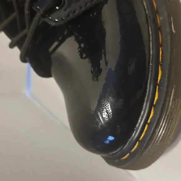 DR. Martins DOC Patent Leather Combat Glossy Black BOOTS 1460J Juniors US 3