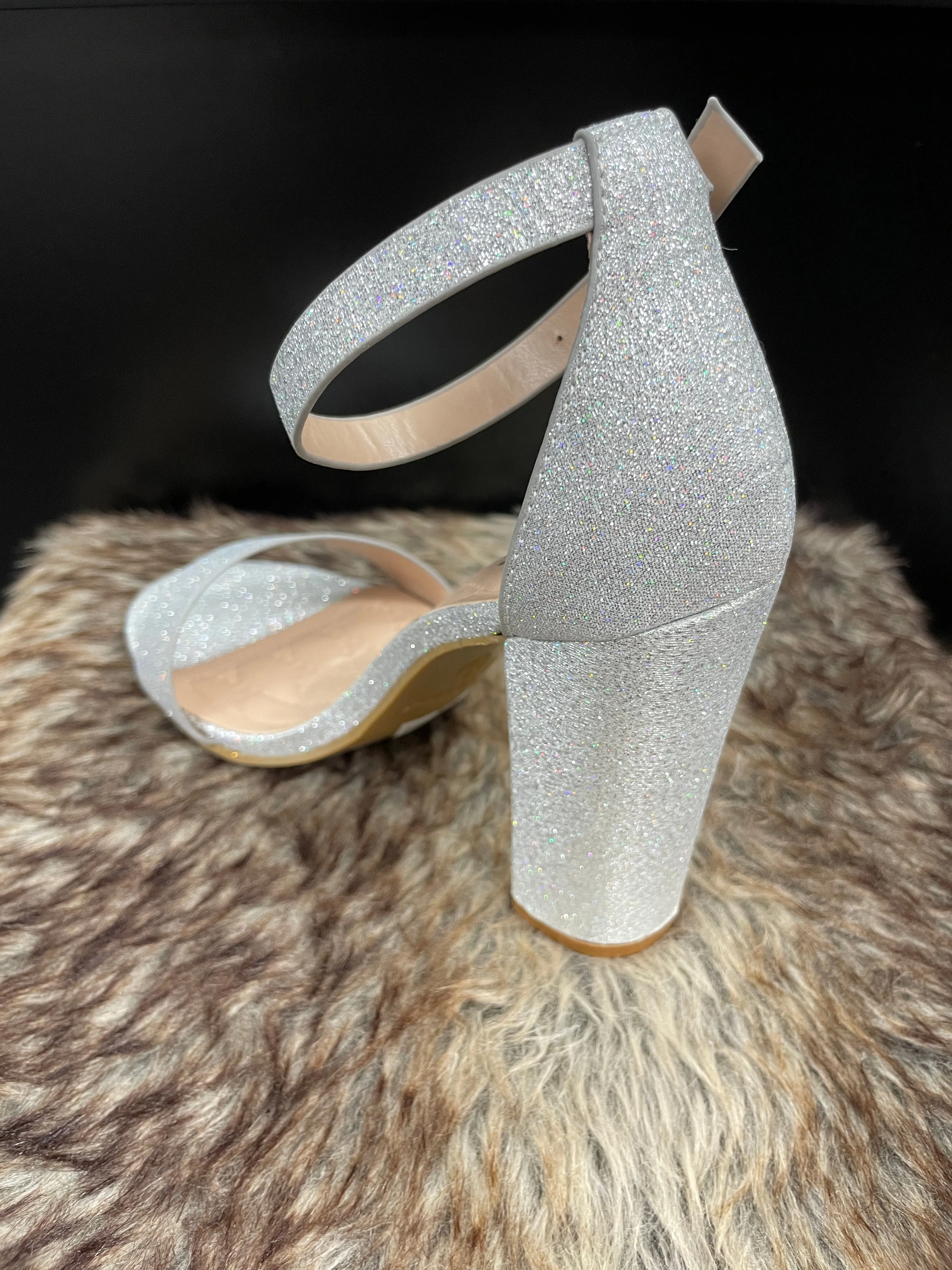 Elva Silver Sparkle Heels