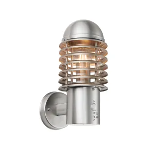 Endon 72381 Louvre 1lt Wall Brushed stainless steel & clear pc 60W E27 GLS (Required)