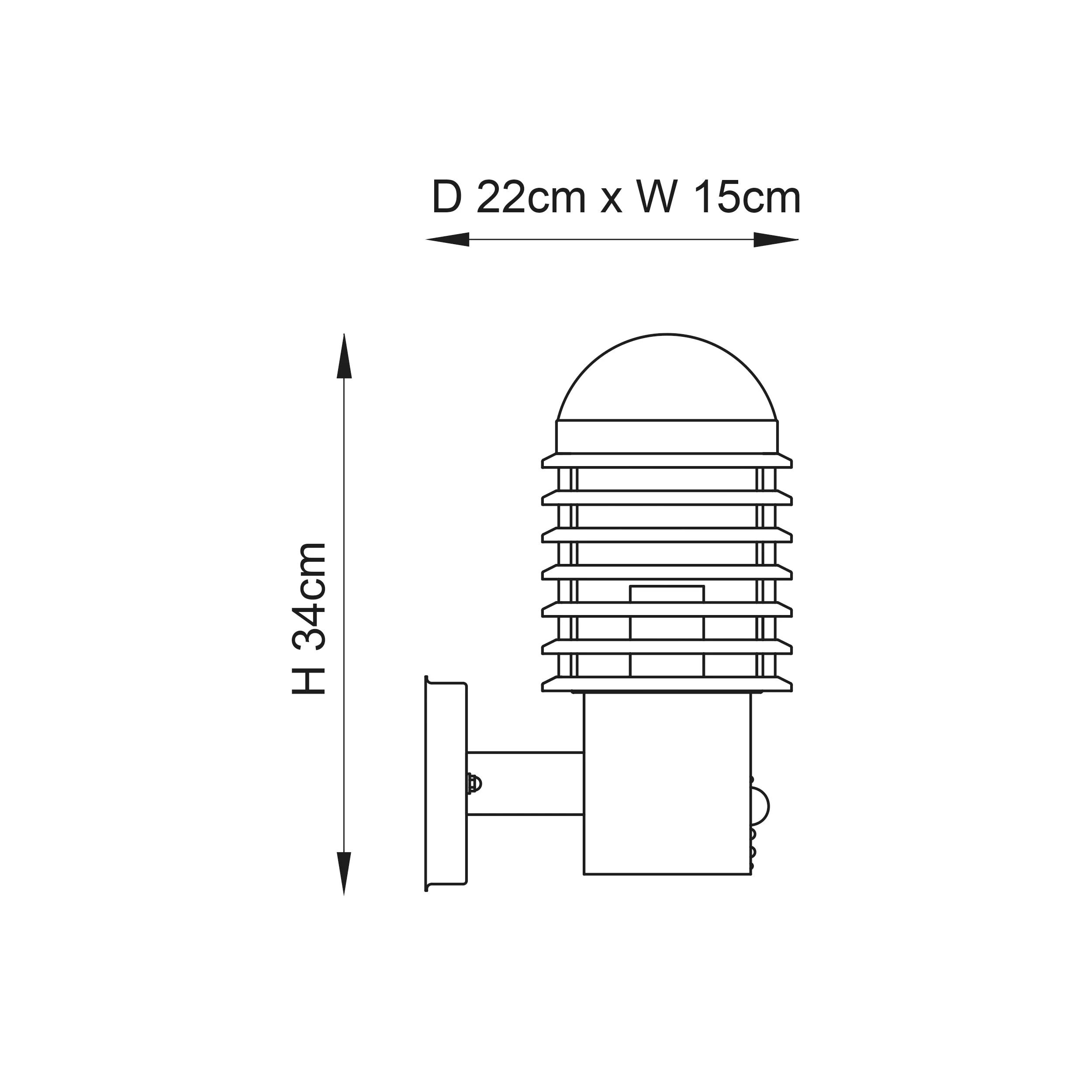 Endon 72381 Louvre 1lt Wall Brushed stainless steel & clear pc 60W E27 GLS (Required)
