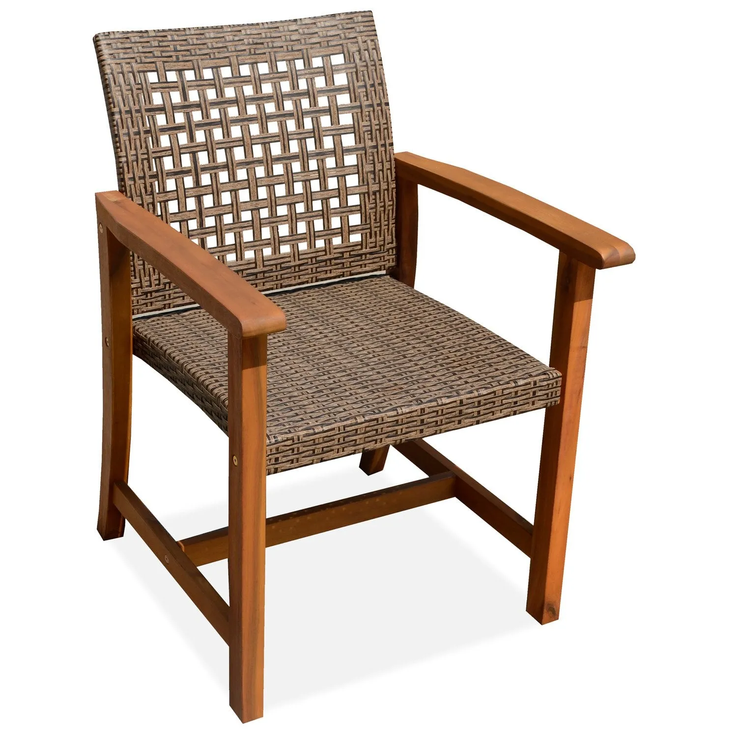 Eucalyptus and Wicker Dinning Armchair, Natural Color,8f00398