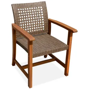Eucalyptus and Wicker Dinning Armchair, Natural Color,8f00398