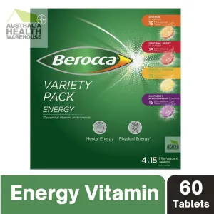 [Expiry: 06/2025] Berocca Energy Variety Pack 60 Effervescent Tablets