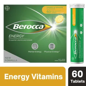 [Expiry: 11/2025] Berocca Energy Mango & Orange 60 Effervescent Tablets
