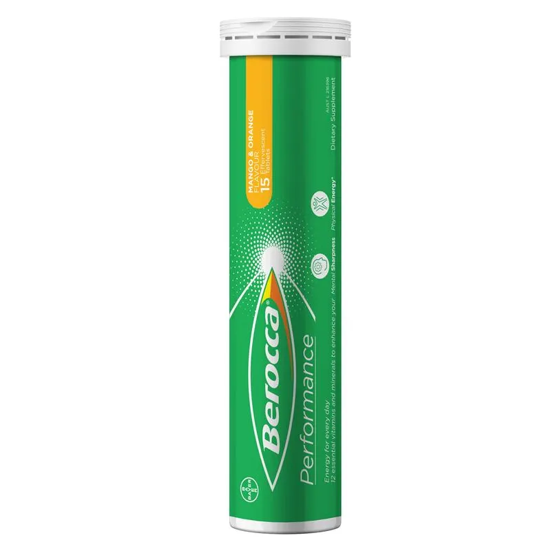 [Expiry: 11/2025] Berocca Energy Mango & Orange 60 Effervescent Tablets