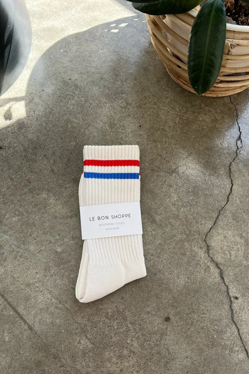 Extended Boyfriend Socks | Milk