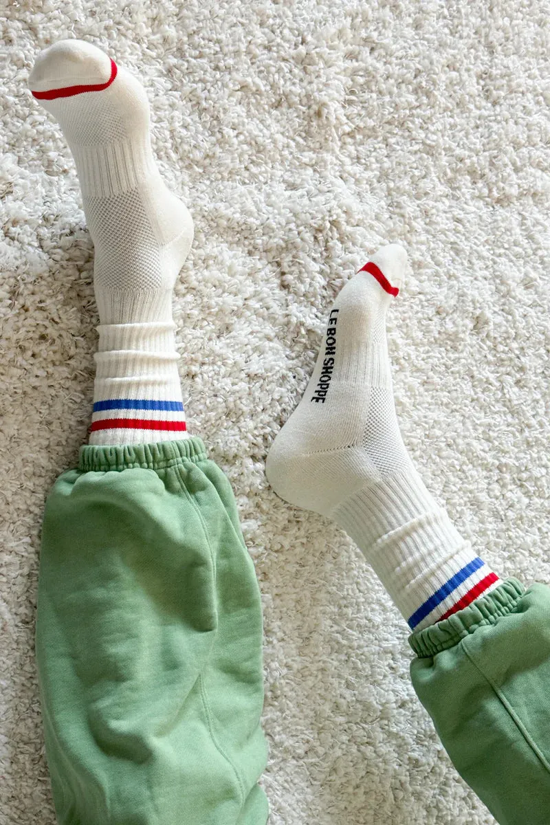 Extended Boyfriend Socks | Milk