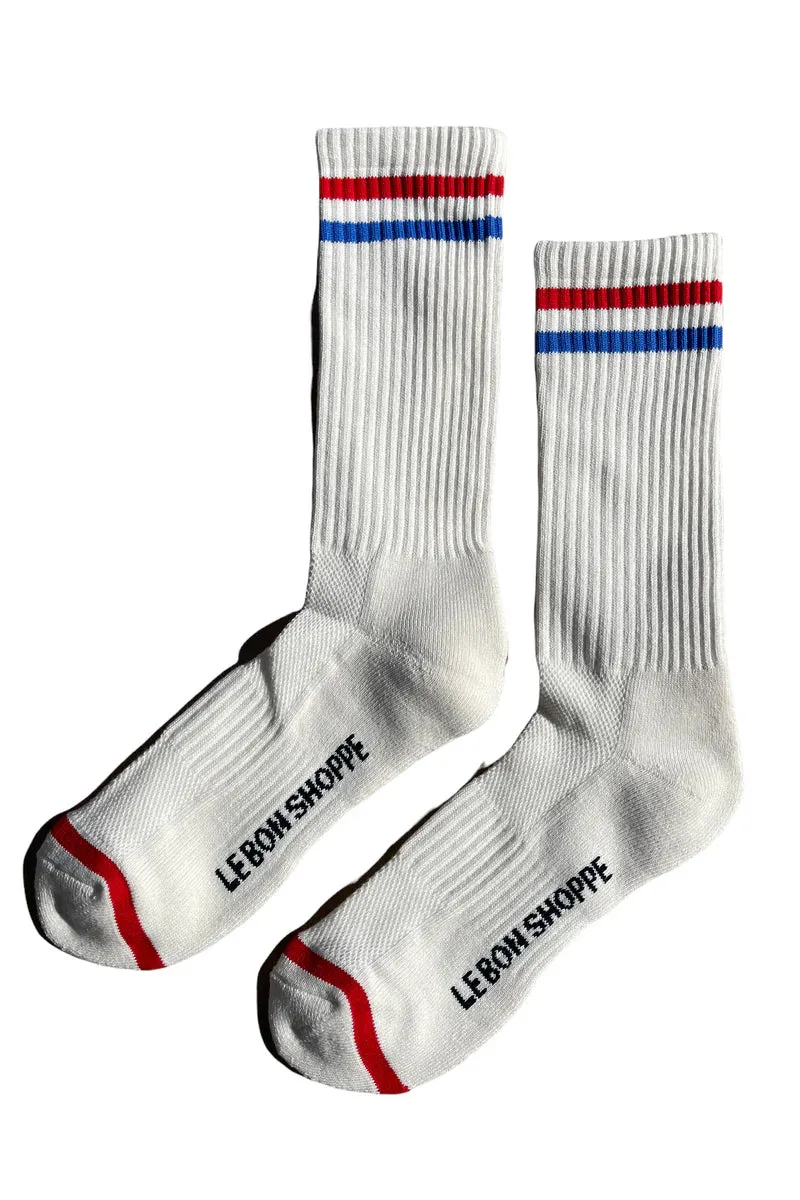 Extended Boyfriend Socks | Milk