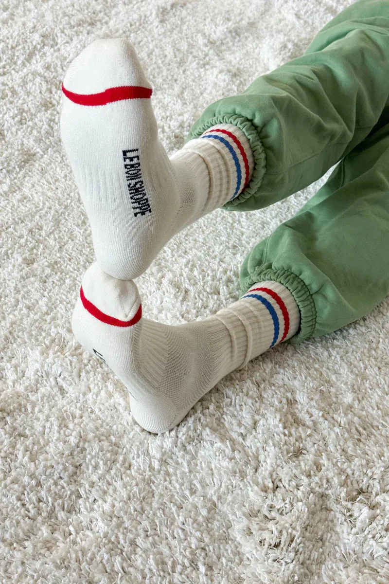 Extended Boyfriend Socks | Milk