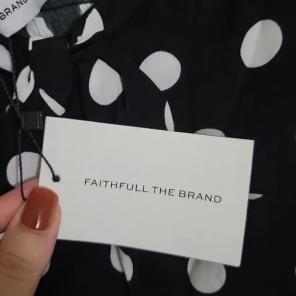 Faithfull the Brand Isobel Sweetheart Long Sleeve Mini Dress US Size 4 Small