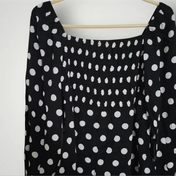 Faithfull the Brand Isobel Sweetheart Long Sleeve Mini Dress US Size 4 Small