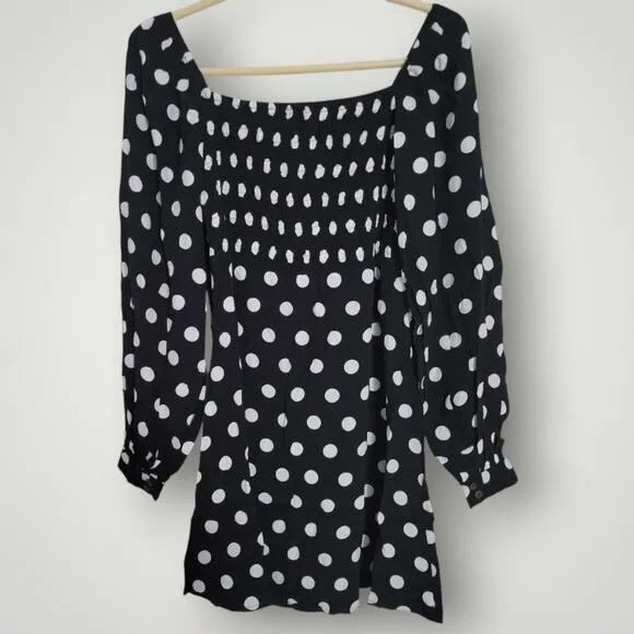 Faithfull the Brand Isobel Sweetheart Long Sleeve Mini Dress US Size 4 Small