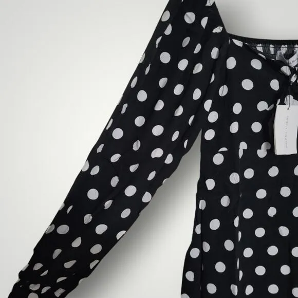 Faithfull the Brand Isobel Sweetheart Long Sleeve Mini Dress US Size 4 Small