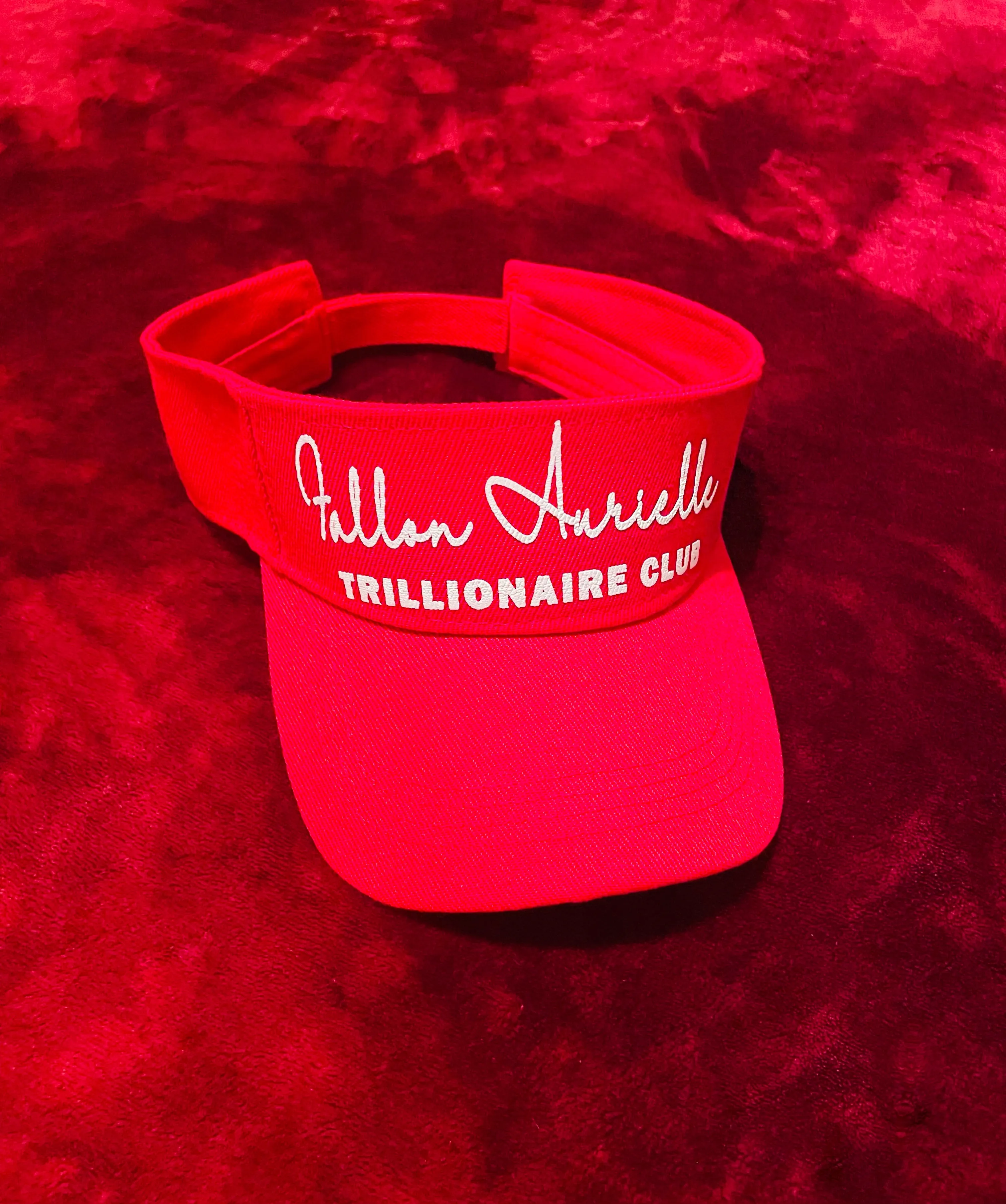 Fallon Aurielle Unisex Signature V-Neck 3 Piece Trillionaire Club Short Set (Red & White)