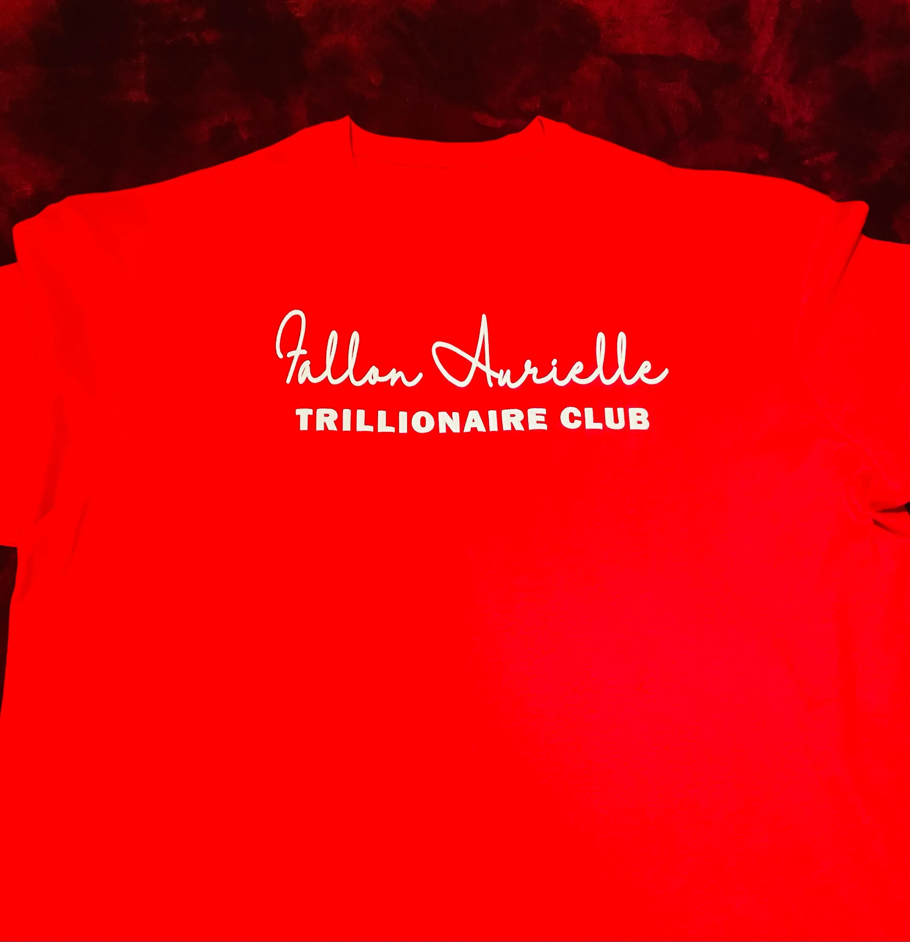 Fallon Aurielle Unisex Signature V-Neck 3 Piece Trillionaire Club Short Set (Red & White)