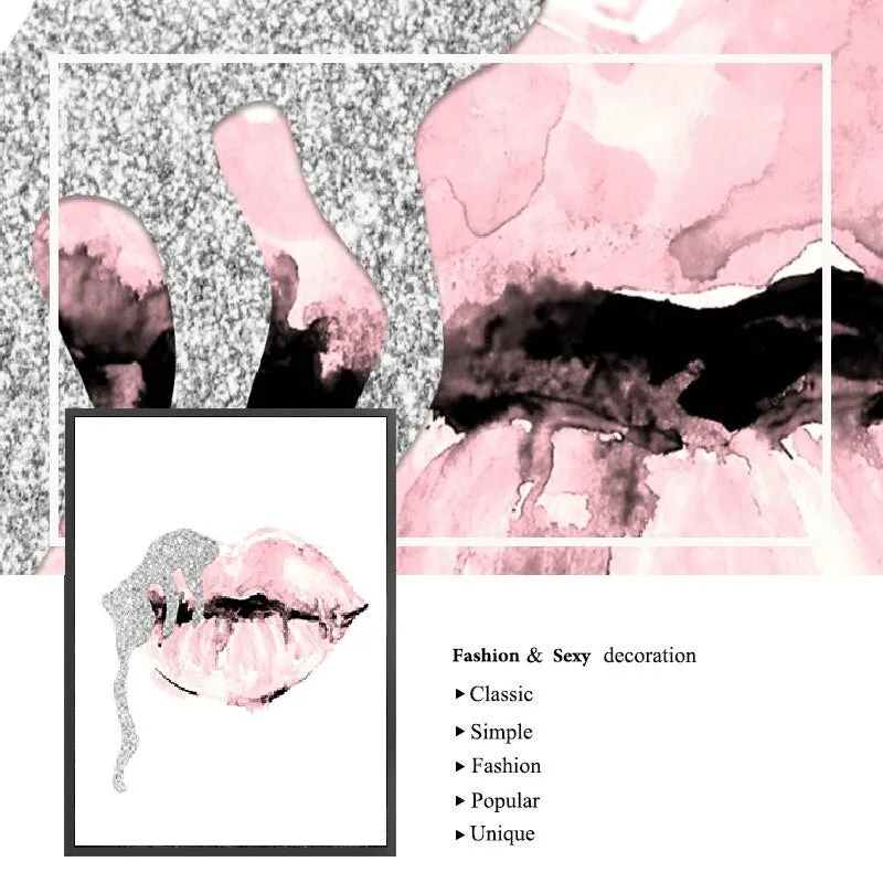 Fashion Wall Art Perfume Lips Wall Art
