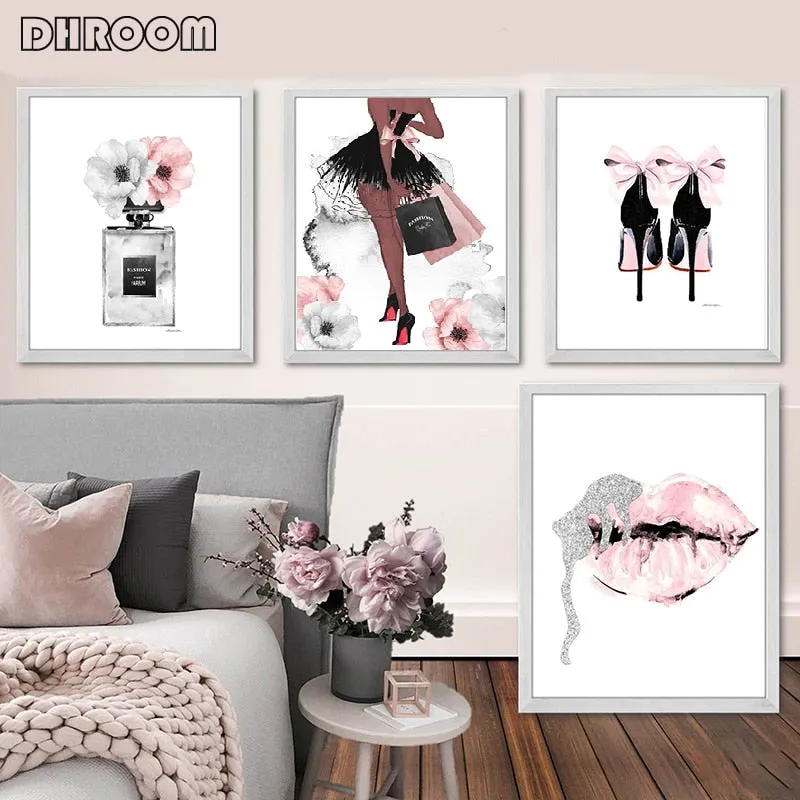 Fashion Wall Art Perfume Lips Wall Art