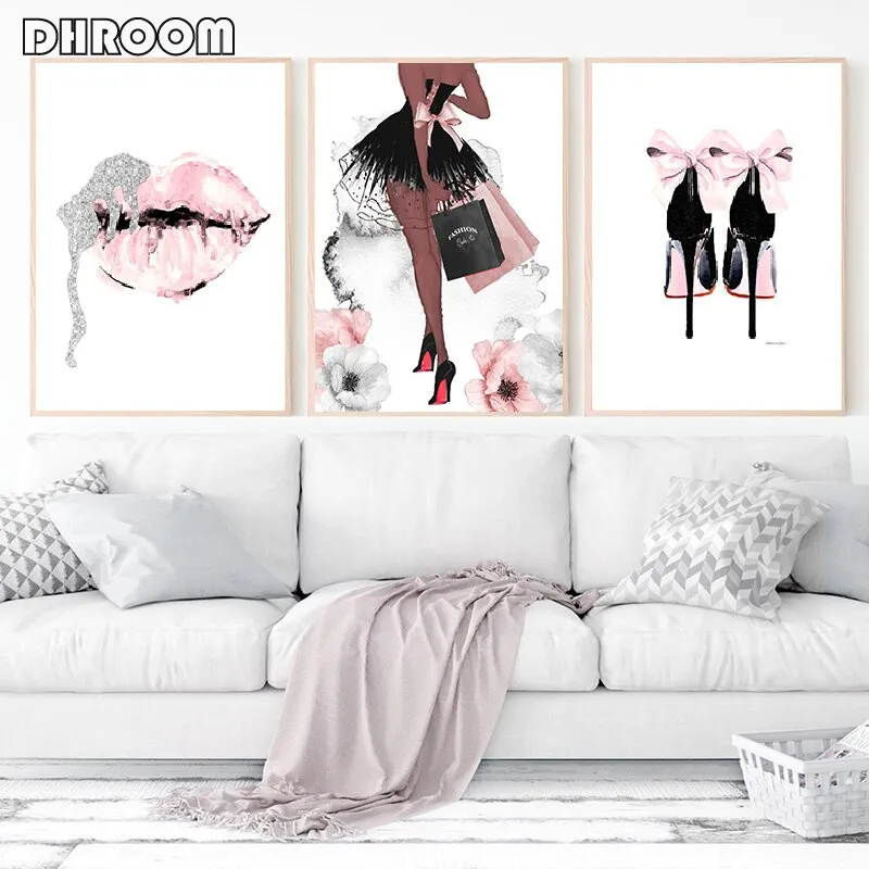 Fashion Wall Art Perfume Lips Wall Art