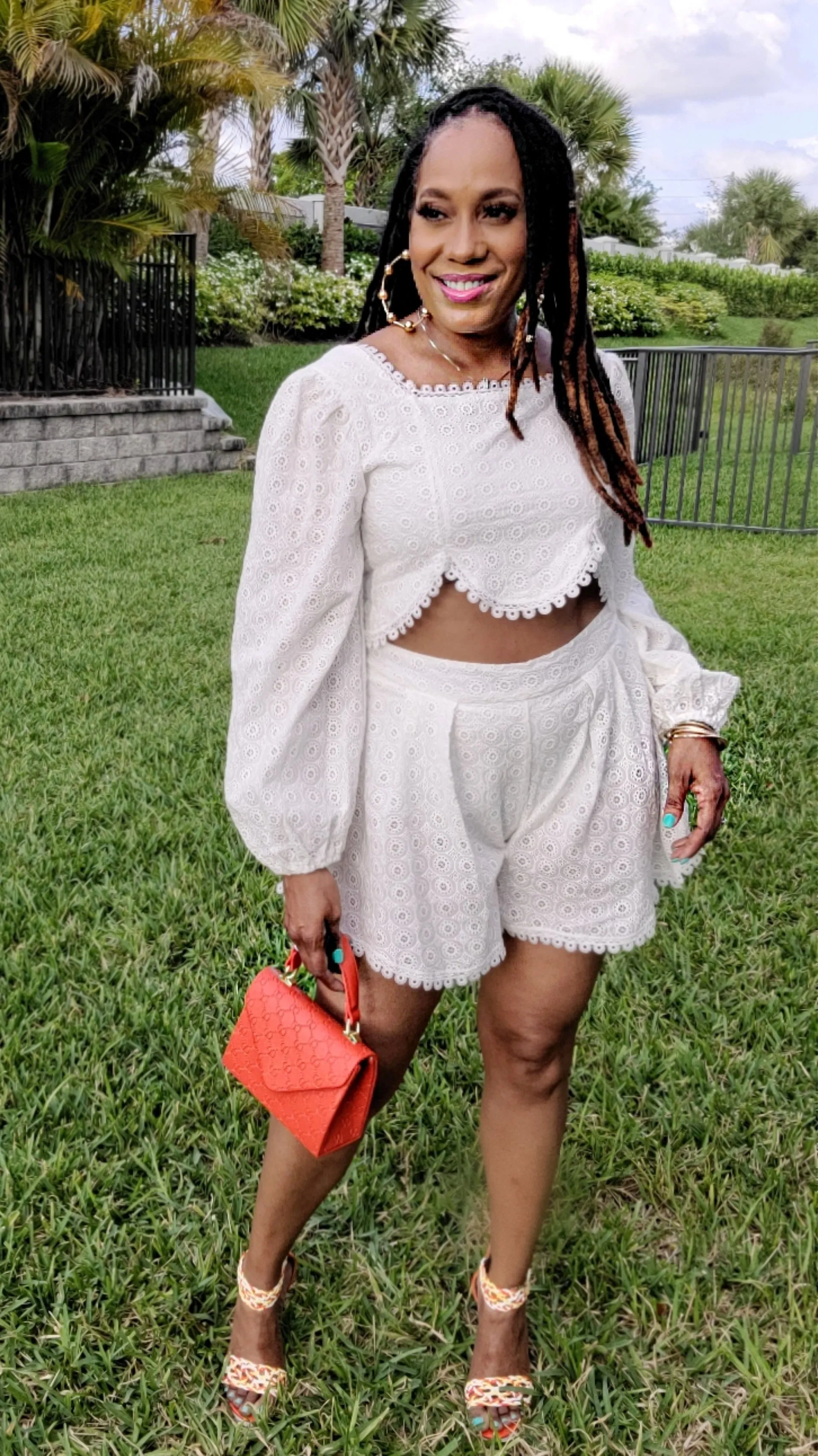Feeling Heavenly Eyelet Short Set | White