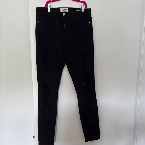 FRAME Le Color Mid-Rise Skinny Distressed Jeans Size 29