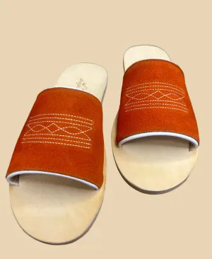 Game Day Nadia Western Orange/White Slides
