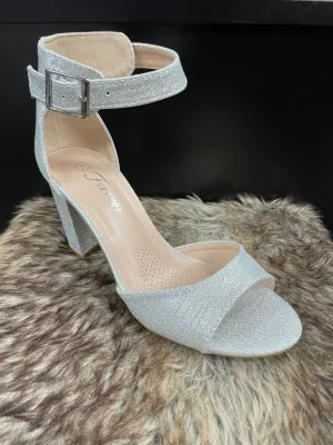 Gloria Silver Sparkle Heels