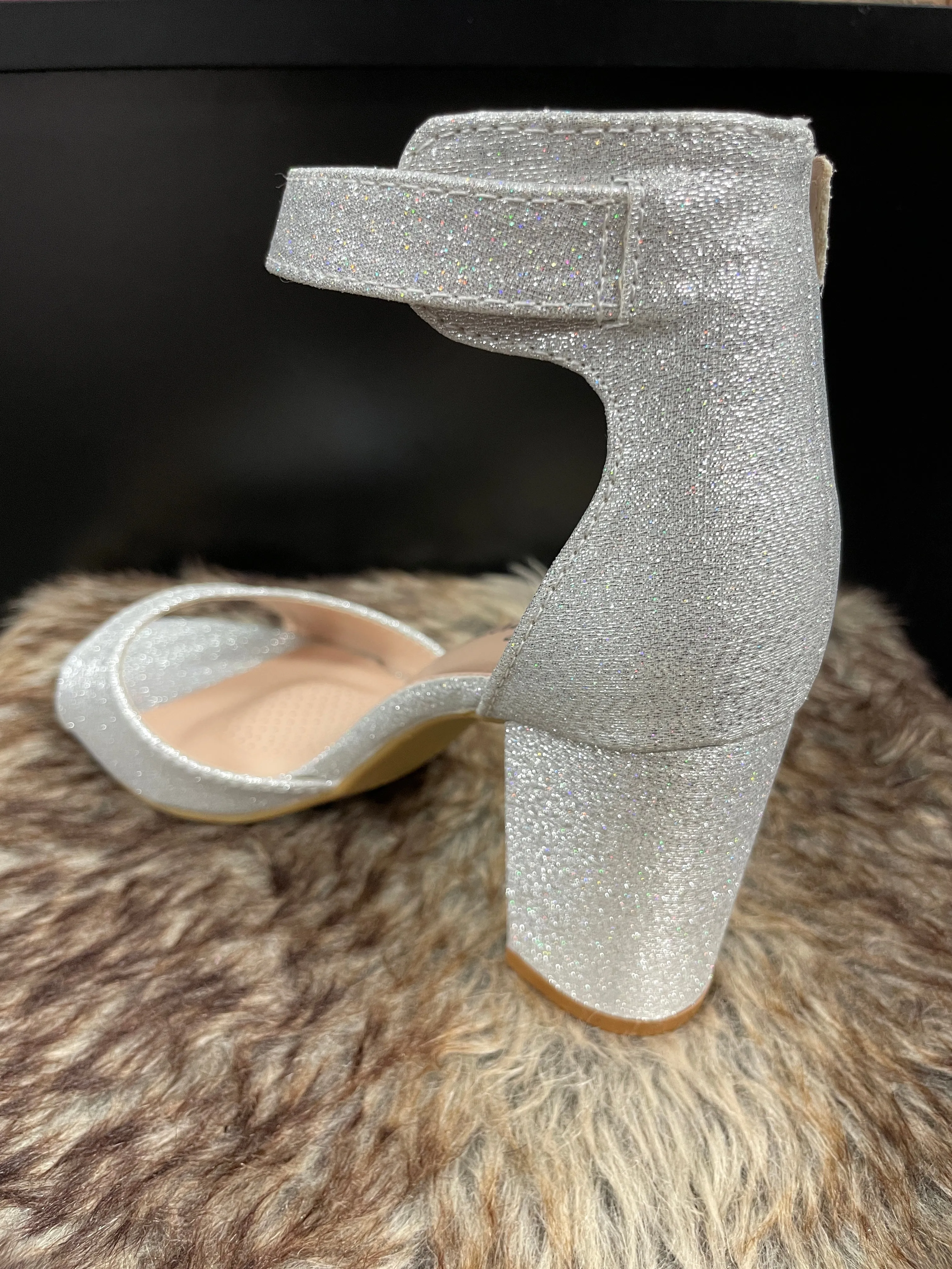 Gloria Silver Sparkle Heels