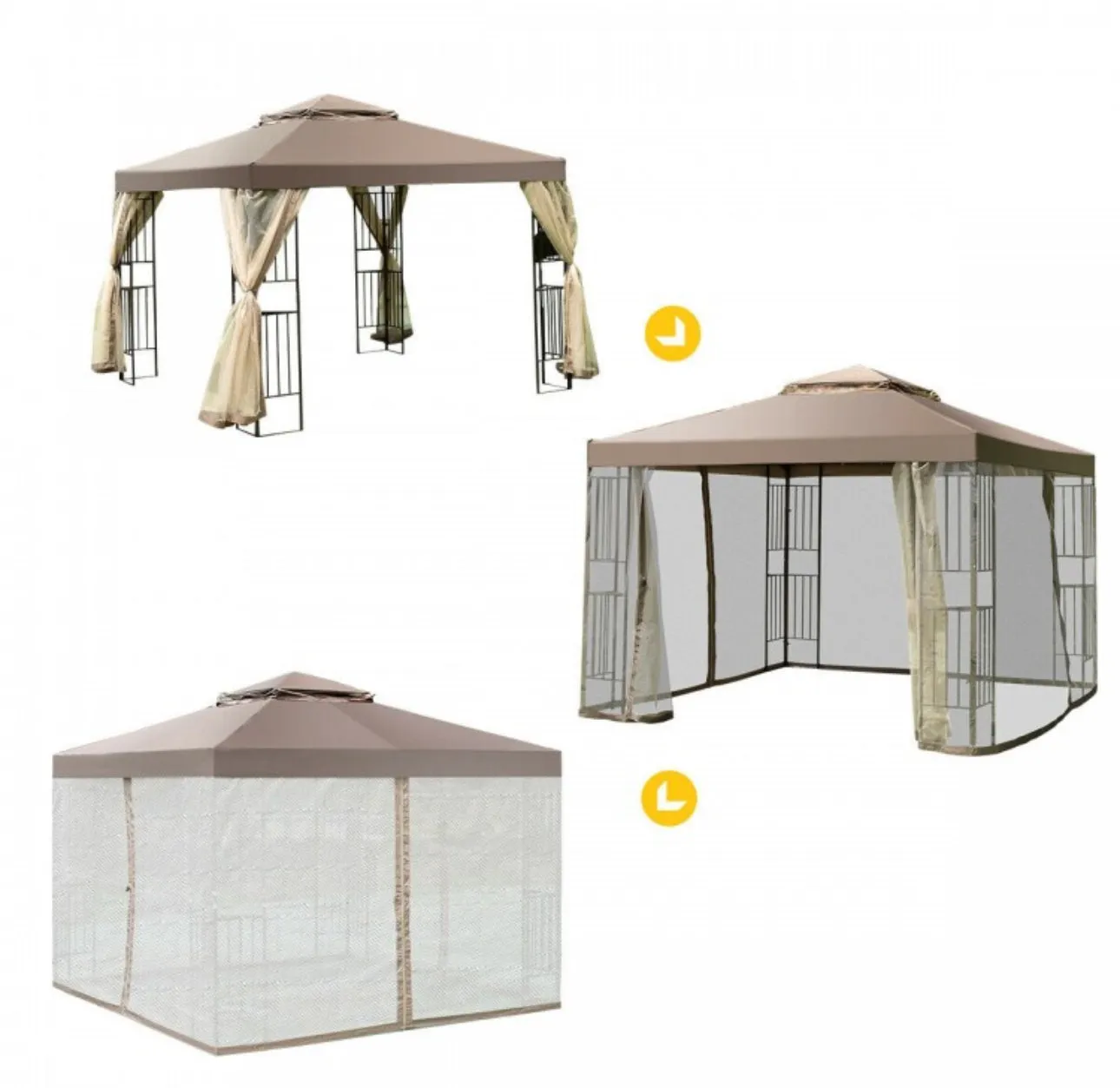 Heavy Duty Classy Awning Patio Structure Canopy Tent 10x10ft | No Screws For Structure Required | Easy Set Up | Waterproof | Weather Resistant