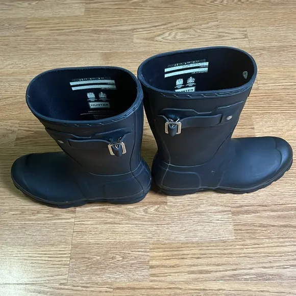 Hunter Original Short Navy Adjustable Wellington Boots size 6   A541