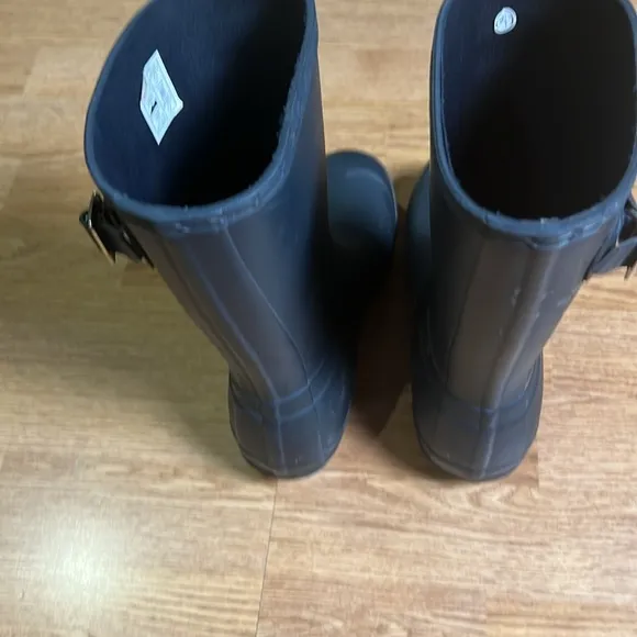 Hunter Original Short Navy Adjustable Wellington Boots size 6   A541