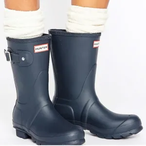 Hunter Original Short Navy Adjustable Wellington Boots size 6   A541