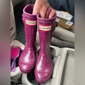 Hunter Purple Glitter Rain Boots