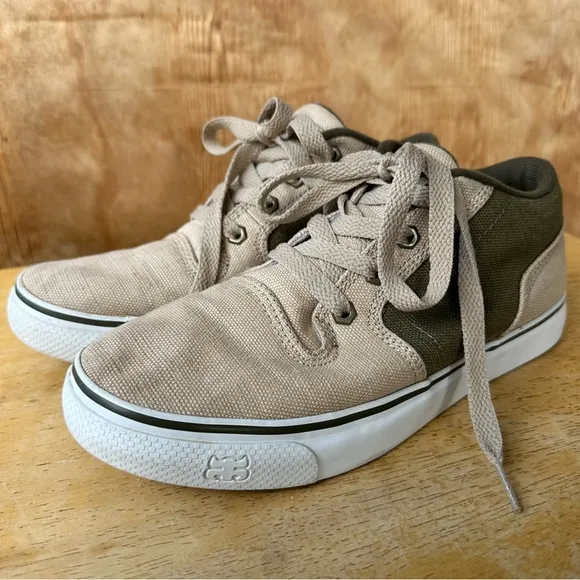 Ipath Hemp Canvas Skate Mid Top Sneakers Tan Green