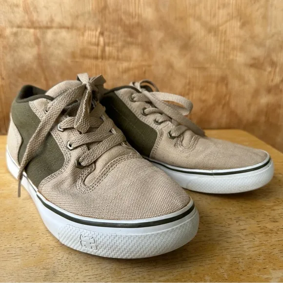 Ipath Hemp Canvas Skate Mid Top Sneakers Tan Green