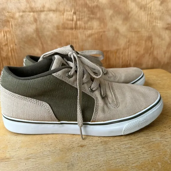 Ipath Hemp Canvas Skate Mid Top Sneakers Tan Green
