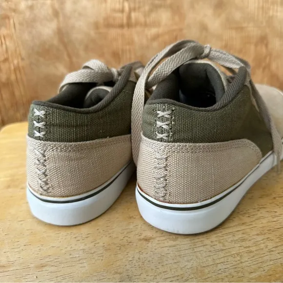 Ipath Hemp Canvas Skate Mid Top Sneakers Tan Green