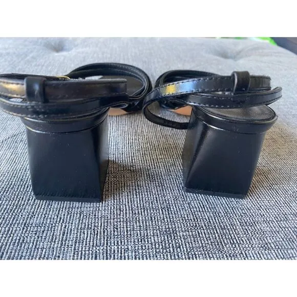 J.Crew $148 Layne strappy-sandal heels in leather Black Size 6 CA047