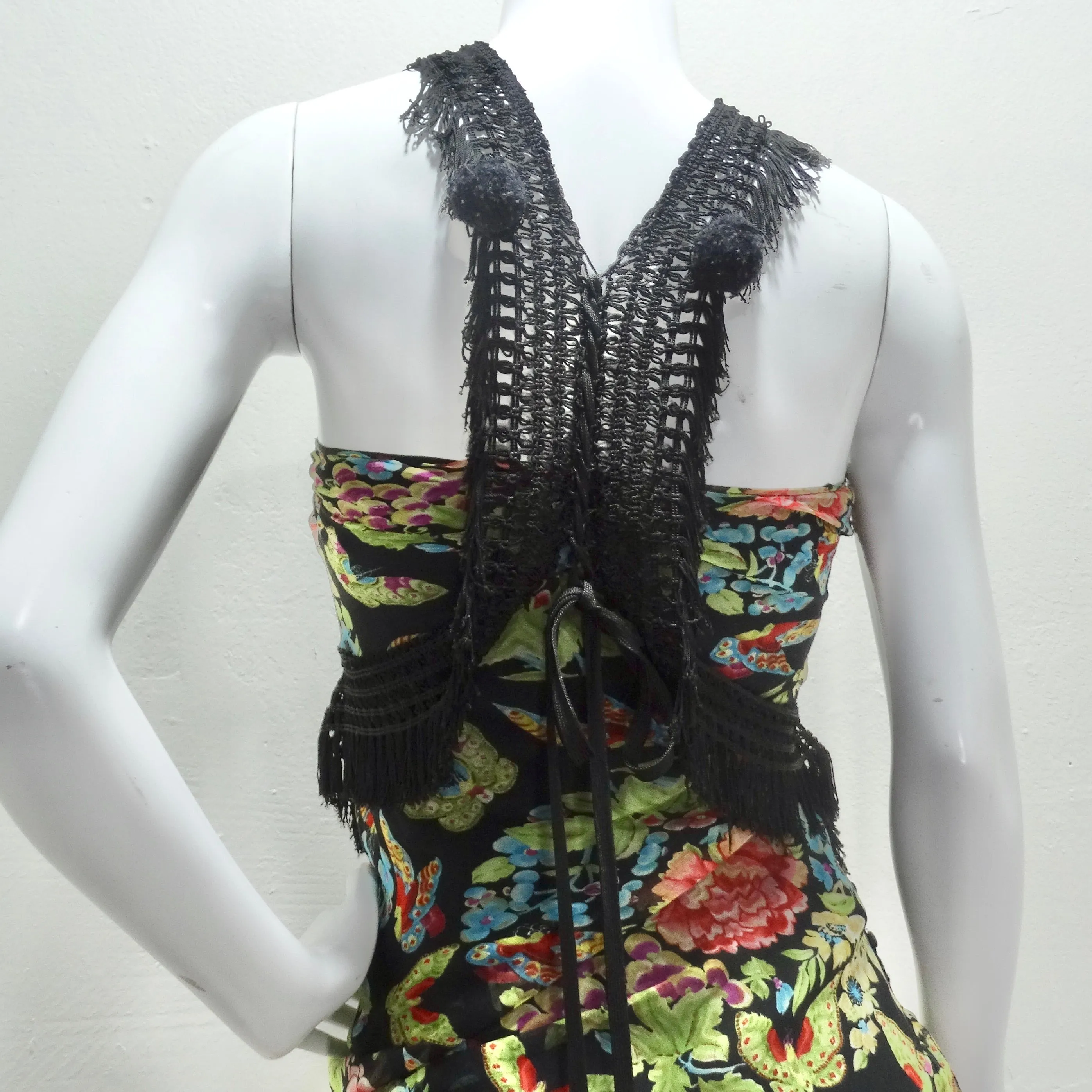 John Galliano F/W 2002 Esquimeau Printed Silk Bias Cut Dress